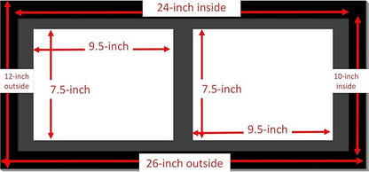 Creative Picture Frames 10X24Bk-B Black Horizontal Double Diploma Frame With 2 Opening Black Matting | Holds 2-8X10-Inch Documents With Installed Wall Hanger