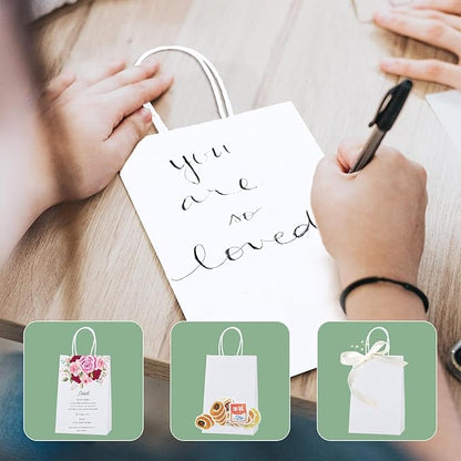 METRONIC White Paper Gift Bags with Handles, 5.25x3.75x8 inches, 1000 Pcs
