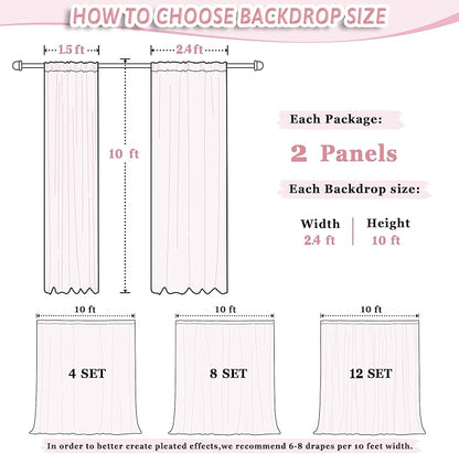 DUOBAO Hot Pink Chiffon Backdrop Curtain 2 Panels 29 Inch (74cm Wide) by 120 Inches (300cm Long) Wedding Chiffon Backdrop Drapes Beach Curtains for Living Room Voile Window Curtain