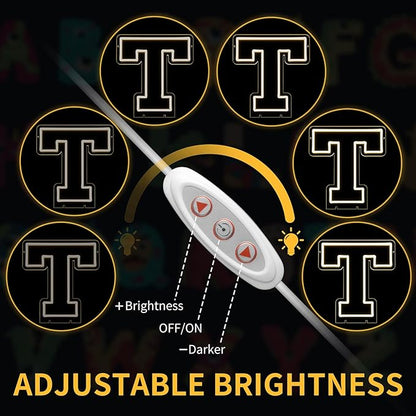 Light Up Letters T, Led Marquee Letter Lights Neon Sign, 13.9" Height Decorative Lighted Alphabet Number, Battery/USB Powered Led Letters Lights for Wedding, Birthday, Party, Christmas or Home Decor