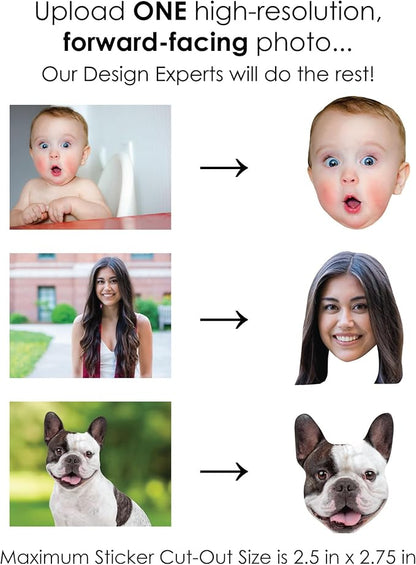 Big Dot of Happiness Custom Photo Party Favors - Fun Face Cut-Out Stickers - Set of 24