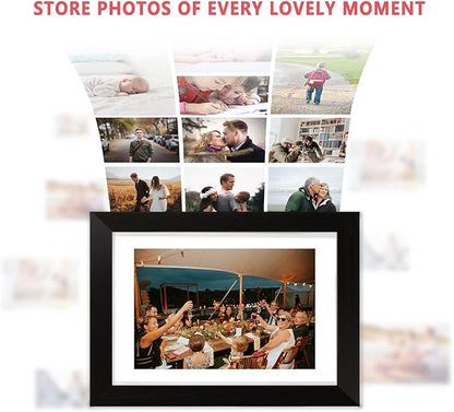AEEZO Digital Picture Frame 10.1 Inch 1280x800 IPS Touch Screen WiFi Smart Digital Photo Frame with 16GB Storage, Auto-Rotate Easy Setup to Share Photos or Videos via AiMOR APP, Wall Mountable Black