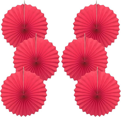 Red Birthday Decorations,DIY Red Paper Fans Hanging Decoration ,Party Supplies Party Fans 16in, Wedding Graduation Events Accessories 30 Color DIY Set （Red）