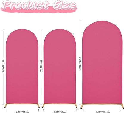 6.6FT Wedding Arch Covers Arch Backdrop Cover Arch Stand Covers Set Arch Cover Spandex Fabric Stretchy Backdrop for Wedding Birthday Party Decoration Baby Shower (Rose Red)