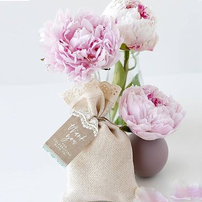 Andaz Press 100-Pack Thank You for Celebrating with Us Favor Tags Burlap Lace Cardstock Gift Tags with Bakers Twine for Wedding Baby Shower Bridal Shower Birthday Party Favors 2 x 3.75-Inches