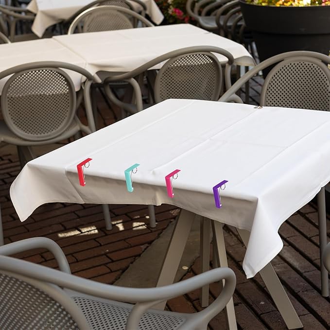 uxcell 6 Pack Tablecloth Clips, Stainless Steel Table Cloth Cover Clamps, 2.87" x 2.36" Windproof Holder Clips for Home Party Picnic Wedding Camping Dining Tables, Silver