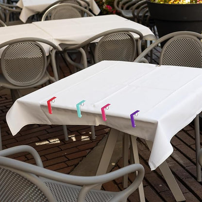 uxcell 4 Pack Tablecloth Clips, Stainless Steel Table Cloth Cover Clamps, 2.87" x 2.36" Windproof Holder Clips for Home Party Picnic Wedding Camping Dining Tables, Black