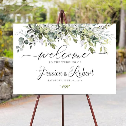 Generic Personalized Wedding Welcome Sign, Rustic, Modern, Plastic, 18x27 Inch, Wedding Decor, Indoor/Outdoor
