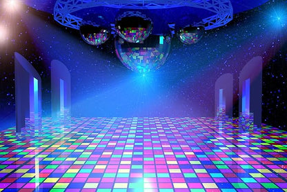 Disco Backdrop 10x8FT 70s 80s 90s Party Lights Stage Background Banner Decorations Photo Shoot Props