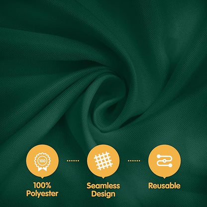 BRILLMAX 4 Pack Hunter Green Round Tablecloths 120 Inch - Circle Bulk Linen Polyester Fabric Washable Table Cloth Cover for Wedding Reception Banquet Birthday Party Buffet Restaurant