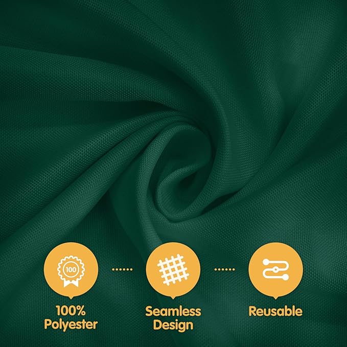 BRILLMAX 6 Pack Hunter Green Round Tablecloths 120 Inch - Circle Bulk Linen Polyester Fabric Washable Table Cloth Cover for Wedding Reception Banquet Birthday Party Buffet Restaurant