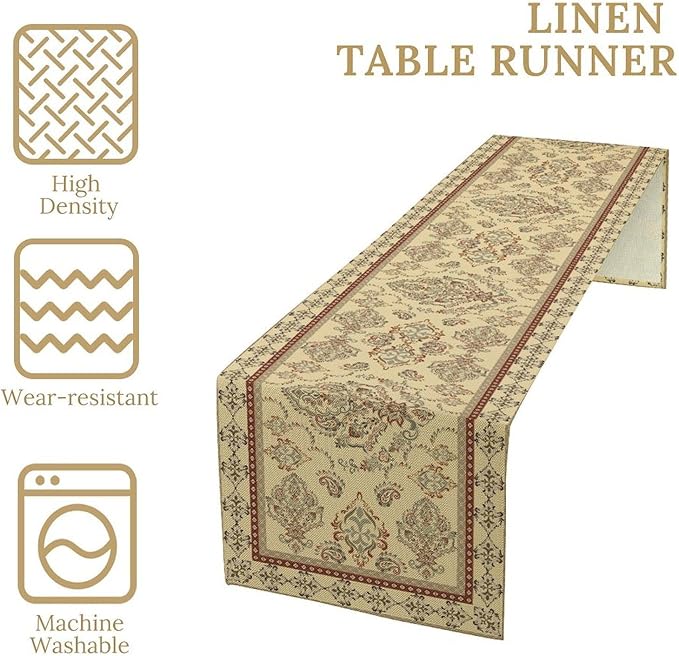 Vintage Farmhouse Flower Table Runner Boho Elegant Home Kitchen Table Dining Coffee Room Garden Party Wedding Decor 13x72in