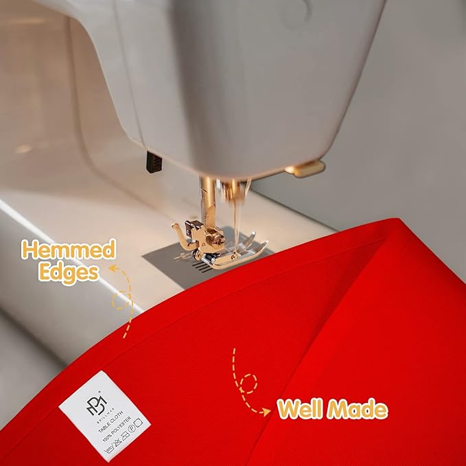 BRILLMAX 6 Pack Red Round Tablecloths 90 Inch - Circle Bulk Linen Polyester Fabric Washable Table Cloth Cover for Wedding Reception Banquet Birthday Party Buffet Restaurant