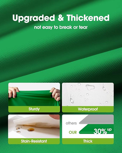 Pureegg Plastic Table Cloth Disposable 10 Pack, 54 x 108 Inch Table Cloths, St Patricks Day, Christmas Decorations, Tablecloths, Rectangle, Forest, Plastic Cover, Leakproof & Sturdy, Green
