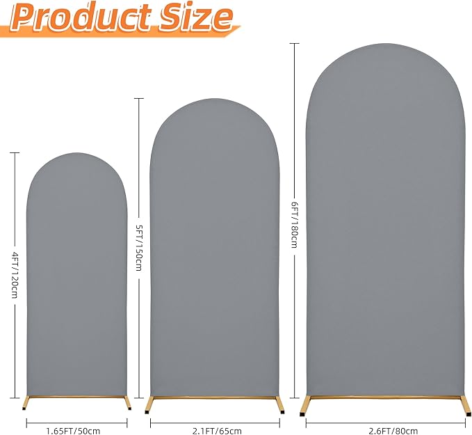 Wedding Arch Cover 5FT Arch Backdrop Cover Spandex Fitted Arch Cover for Round Top Chiara Backdrop Stand Covers for Wedding Birthday Party Baby Shower Banquet Ceremony Decoration