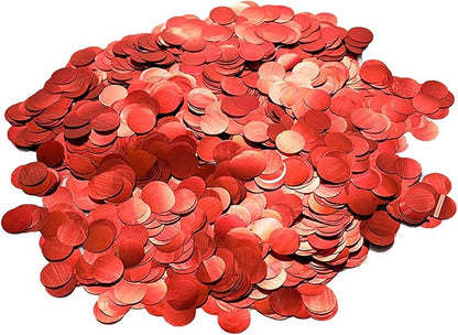 Red Foil Confetti,Round Dots Glitter Table Confetti,Sparkling for Party Decorations(1.76 OZ)