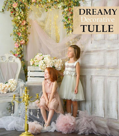 Lavender Tulle Fabric Roll, 54" x 40 Yards (120FT) Tulle for Wedding Decoration DIY Tutu Party Backdrop Baby Shower Table Skirts Gift Wrapping