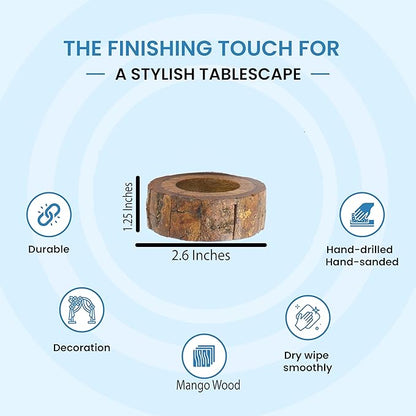 Farmhouse Rustic Wood Napkin Rings Set of 12 - Wooden Napkin Rings for Dinner Table Decoration, Wedding Dinner Party Banquet and Catering Party Services Table Decorations (Brown) - CLEENTABLE