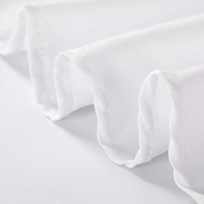132 inch Round Tablecloth Washable Polyester Table Cloth Decorative Table Cover for Wedding Party Dining Banquet（132 inch,White）
