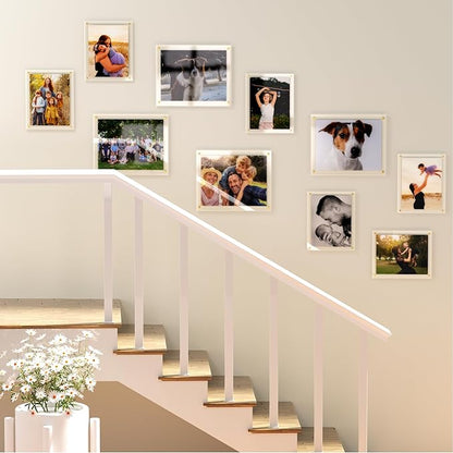 Acrylic Picture Frame for Wall, Clear Diploma Frame, No Drill Floating Frameless Photo Frame for Diploma Certificate Degree Document & Artworks Display, Graduation Gift for Students (2 Pack, 11X14 Straight edge)