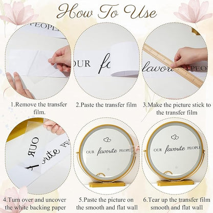 3 Pcs Wedding Seating Chart Decal Stickers DIY Our Favorite People Your Seat Awaits Vinyl Decal Wedding Sign Decor Seating Chart Board Mirror Stickers(Black)