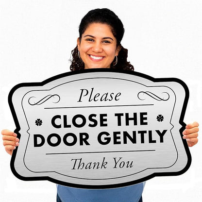Custom Outdoor Personalized Aluminum Driveway Signs - Waterproof USA Made, Design 3 Metallic Silver 18x12