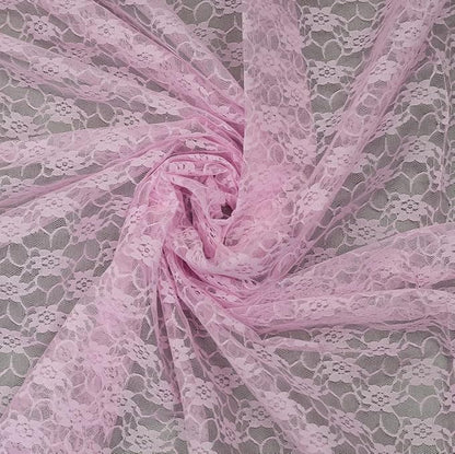 MDS Pack of 15 Wedding 12 x 108 inches Lace Table Runner for Wedding, Decorations for Birthday Parties, Banquets, Graduations, Engagements, and Runners fit Rectangle, Round Table- Blush Pink
