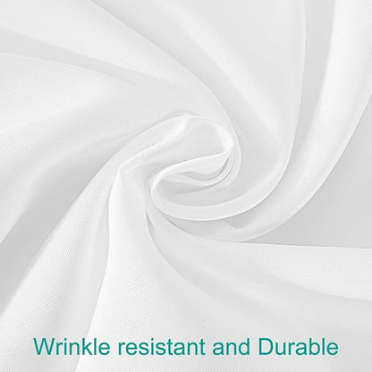 EMART Round Tablecloth White (6 Pack) 132 inch Circular Polyester Table Cover for Wedding Decor, Birthday Party, Banquet and Formal Events