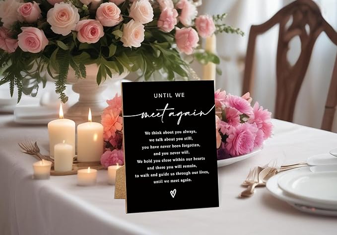 Until We Meet Again, Wedding Memorial Sign, 8x11 Black Minimalist Style Memorial Table Sign