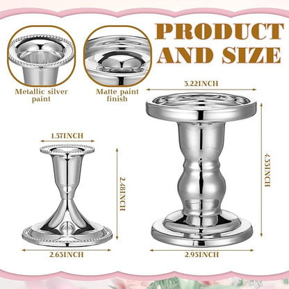 Irenare Unity Candles with Holder for Wedding Ceremony Wedding Decortions Accessories Glass Candle Holder Pillar Candle for Formal Events Church(Silver)