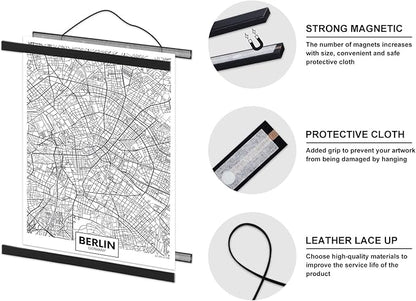 9x12 9x24 9x13 Poster Frame, Magnetic Light Wood Frame Hanger for Photo Picutre Canvas Artwork Art Print Wall Hanging (1 Pack, 9", Black)