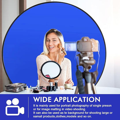 Portable Blue Screen Chair, 57 in BlueBackdrop with Stand Double Sided Foldable Screen Background, Chroma Key, Blue Backdrop for Chair Photography Streaming Gaming Photo Zoom Video Chats and Meeting