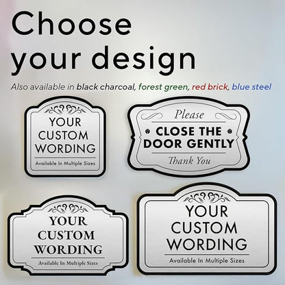 Custom Decorative Outdoor Metal Signs, Personalized Aluminum Signs, Customized Driveway Signs, Waterproof Signs Made In USA, Design 3 Metalic Silver 42x28 In