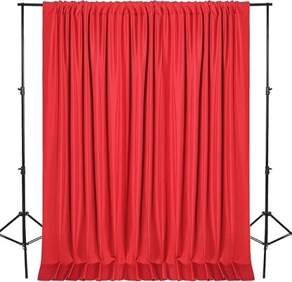 DWCN 10x7 FT Red Backdrop Curtains for Parties, Photography Backdrop Drapes with Rod Pockets for Wedding Decorations Stage Birthday Family Gatherings, 2 Panels 5ft x 7ft