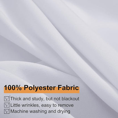 50ft x 10ft Thick Ivory Backdrop Curtains for Parties, 10 Panels 5ft x 10ft Non See Through Ivory Polyester Wedding Drapes Photo Backdrop for Birthday Party Graudation Photography Home Decor