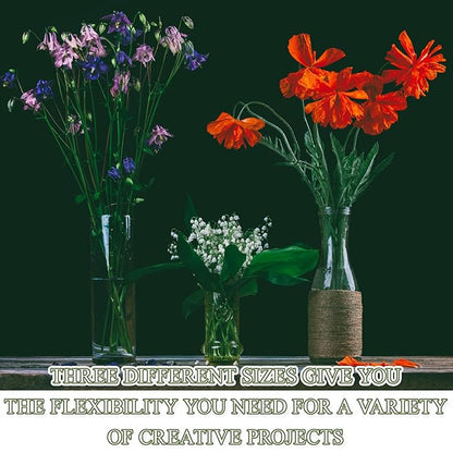 300pcs Artificial Flower Stems, 6.7in、8in、10in Plastic Green Floral Wire Stems for Artificial Flower Making, DIY Crafts Bouquet Stem Arrangements Decor Supplies