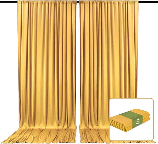 2 Panels Khaki Backdrop Curtain, 10 x 7 Feet Background Curtains for Parties, Weddings, Baby Showers, Bachelorette Halloween, Christmas Birthday Party Photoshoot Backdrop Curtains Decorations