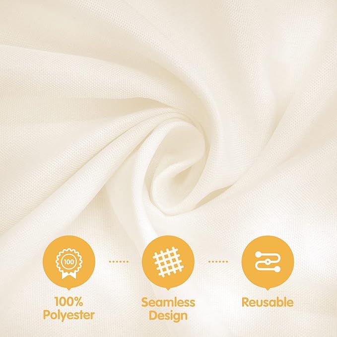 BRILLMAX 10 Pack Ivory Tablecloths for 6 Foot Rectangle Tables 60 x 102 Inch - 6ft Rectangular Bulk Linen Polyester Fabric Washable Cloth Cover for Wedding Reception Banquet Birthday Party