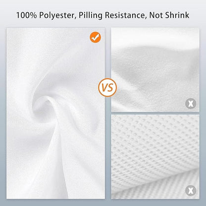 8X10 FT White Backdrop, 100% Polyester Photography Background Curtain Screen, Foldable White Screen Washable for Professional Photoshoot Portraits Party Video Studio