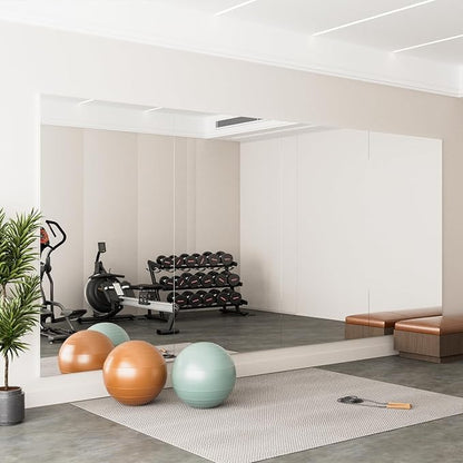 brisafe 2PCS 71" X 24" Gym Mirror - Full Length Wall Mirror for Gyms, Dance Studios, Home and Yoga - Easy Installation, Ultra Light Shatterproof Nano Miorror Reduces 60% Commercial Insurance Costs