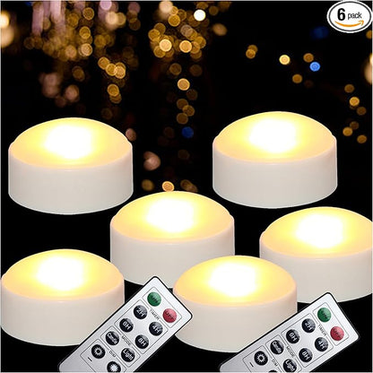 Halloween LED Pumpkin Lights with Remote and Timer, Battery Operated Jack-O-Lantern, Bright Flickering Flameless Candles for Pumpkin Decor, Halloween Party Decorations, White, 6 Pack