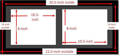 Creative Picture Frames 10X24Bk-B Black Horizontal Double Diploma Frame With 2 Opening Black Mat, Holds 2-8.5 By 11-Inch Documents With Wall Hanger