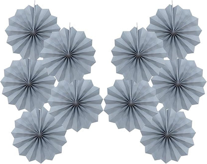 Gray Party Decorations,Wedding Decorations for Party Events Accessories,Anniversary Decorations,Birthday Decorations for Men,8in Hanging Paper Fans 30 Color DIY Set(Gray)