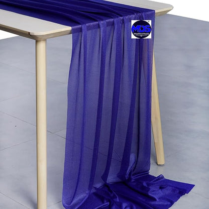 MDS Halloween Chiffon Table Runner - 5 Pack, 29 x 170 Inches, 14ft Each - Sheer Spooky Table Runners for Haunted House Parties, Trick-or-Treat Tables, Witchy Décor, Wedding & Events - Royal Blue
