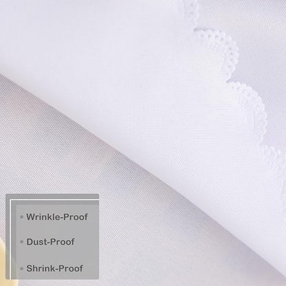 Round White Tablecloth 48 Inch Polyester Fabric Washable Table Cloth Decorative Wrinkle Resistant Solid Color Table Cover for Kitchen Dinning Party Wedding Camping