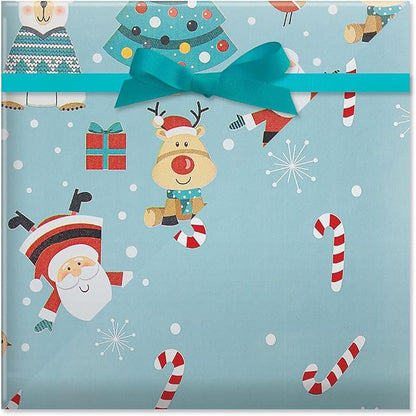 Current Christmas Critters Double-Sided Rolled Christmas Wrapping Paper - Premium Jumbo 23-Inch x 32-Foot Gift Wrap Roll, 61 Square Feet Total