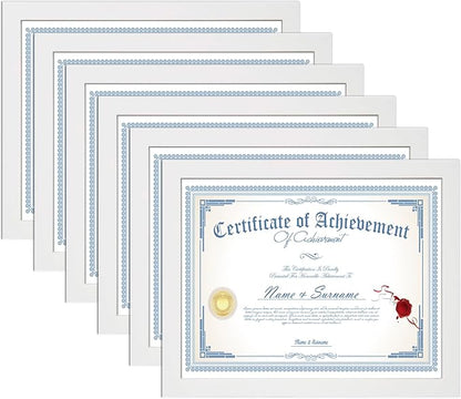 KTKDE 8.5 by 11 Picture Frame White, Picture Frames 8.5 x 11frame with Shatter Resistant Plexiglass for Wall Mounting Display Horizontally or Vertically Hanging, Diploma Certificate Frames 8.5 x 11