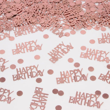 Rose Gold Birthday Confetti - 270 PCS Glitter Happy Birthday Decorations for Table