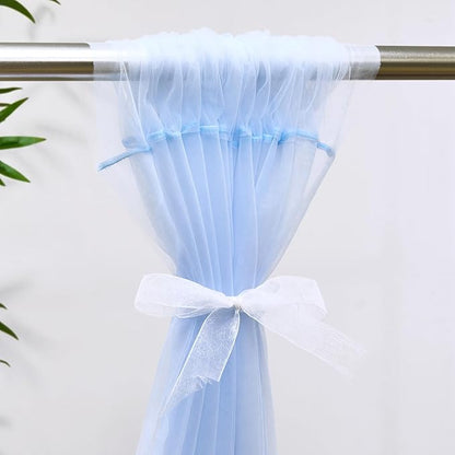 Baby Blue Tulle Backdrop Curtain for Baby Shower Boys Birthday Party Baby Blue Sheer Backdrop Curtains Drapes for Parties Photoshoot Background Decorations 2 Panels 5ft X 8 ft