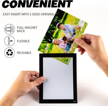 5X7 Magnetic Picture Frames for Fridge (20 Pack),Magnets Photo Pockets/Sleeves,Printing Black Border